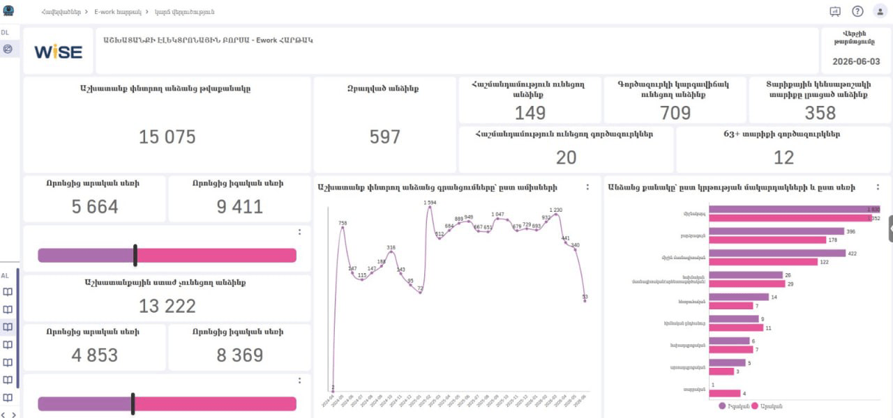 Social services analytics dashboard built on MPP BI for the WISE foundation